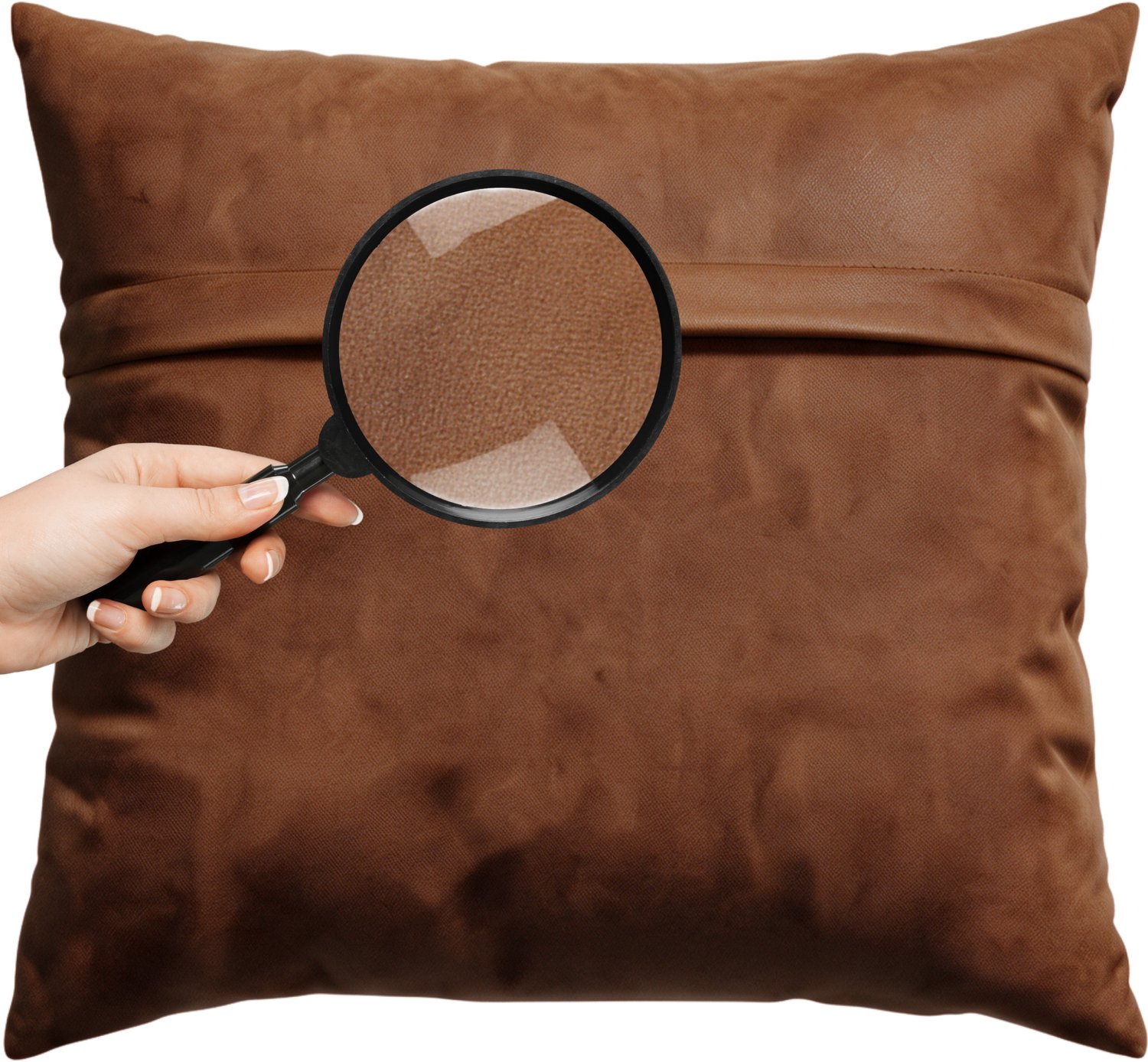 Cohoso Sierkussen 60x60 cm - KAYA Cognac - Vegan leather look - Inclusief binnenkussen - Extra GROOT Cognac 60x60