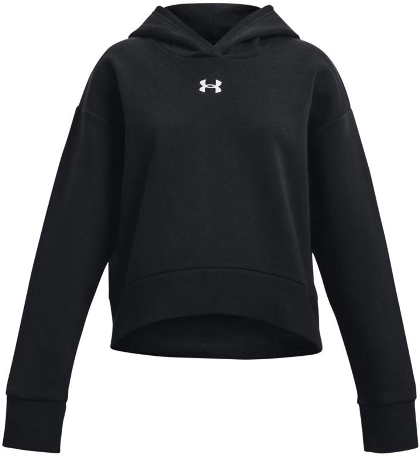 Under Armour UA Rival Fleece Crop Hoodie – Meisjes Sweater met Capuchon Zwart