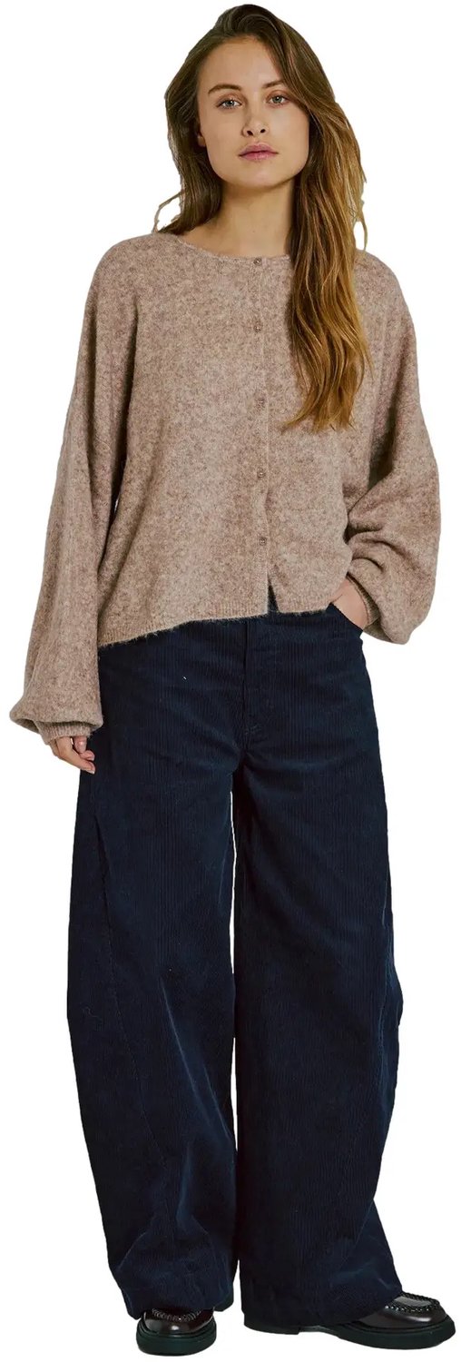 Dames cardigan met knopen Norr Halli Geel