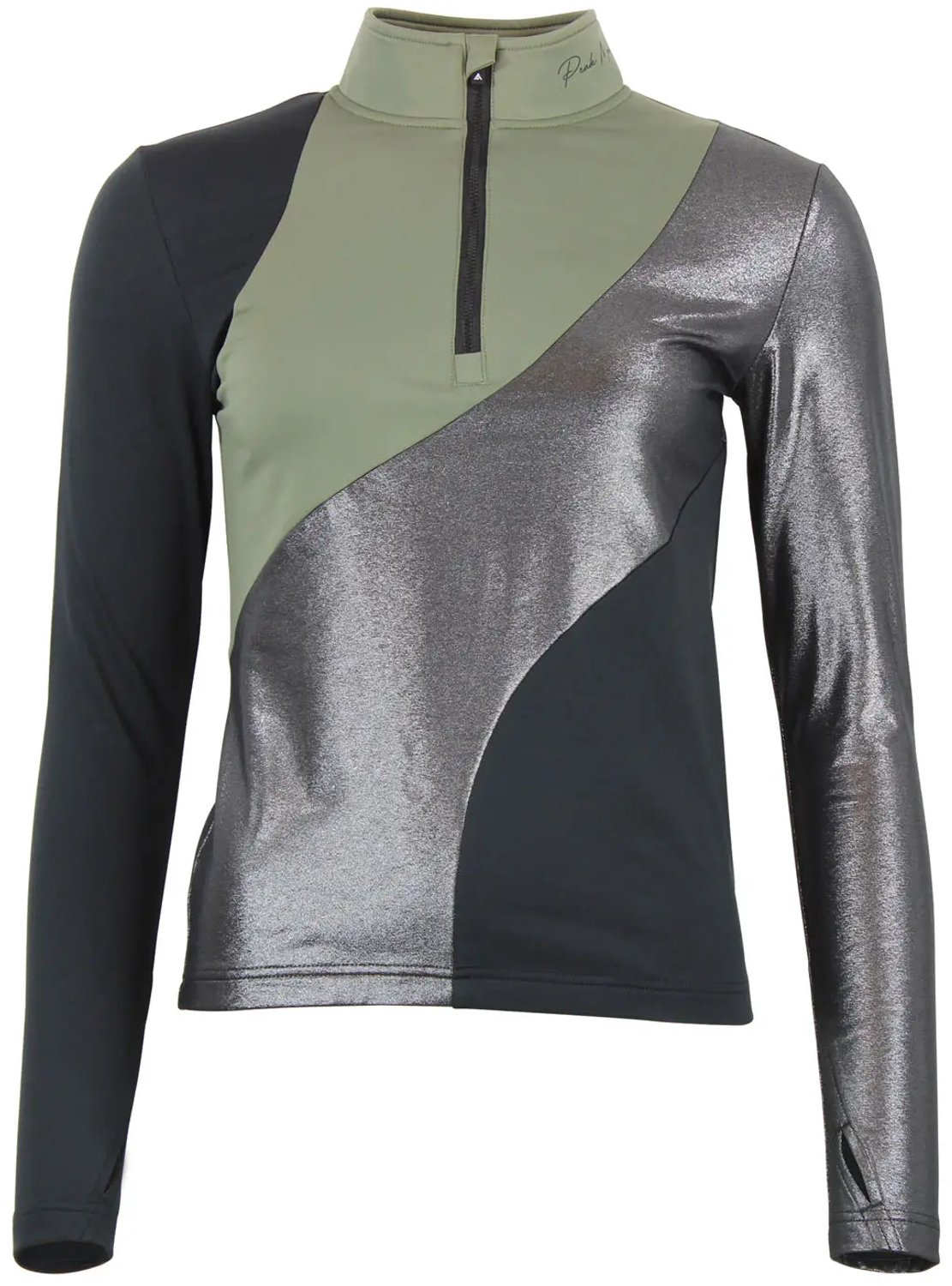 Peak Mountain Dames met lange mouwen zip T-shirt Peak Mountain Aramis cactus