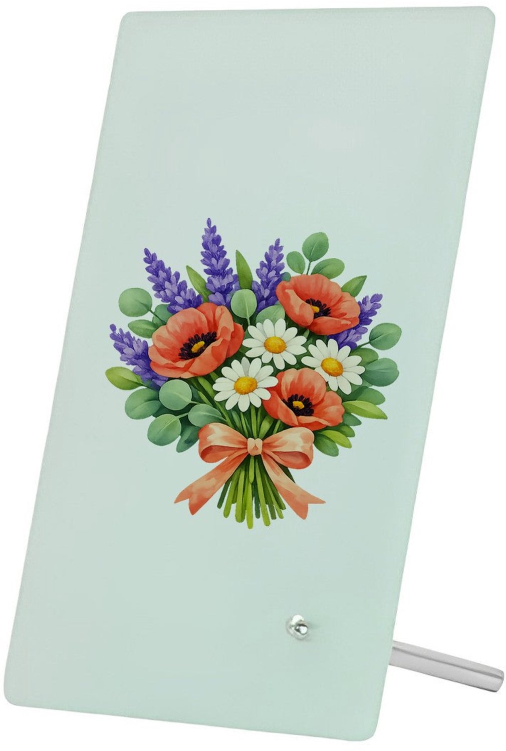 Mr Cadeautjes Glasframe 11 x 16 - design Aquarel wilde bloemen boeket | cadeau Wit