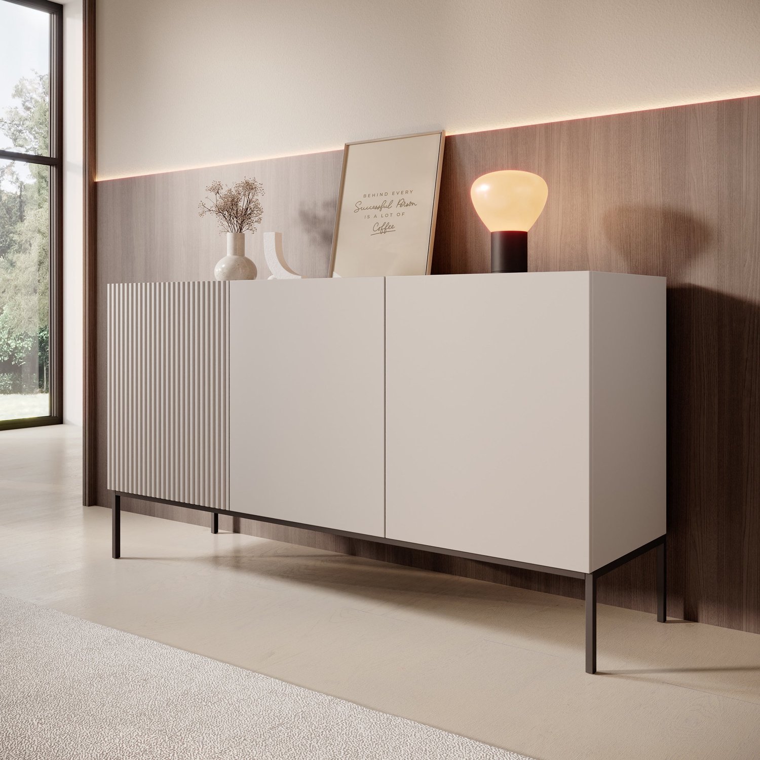 MEUBELLA Capri - Dressoir - Beige - 150 cm