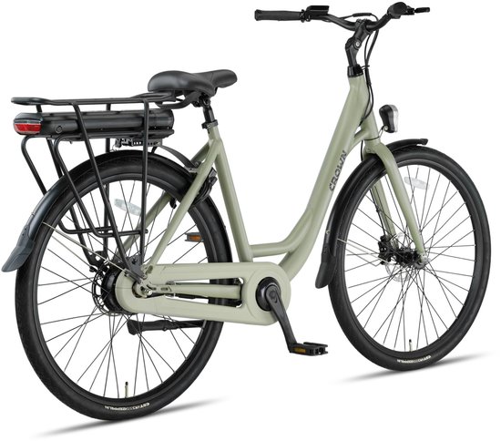 Crown Los Angeles - Elektrische stadsfiets - Elektrische damesfiets - Achterwielmotor - Hydraulische schijfremmen - 28 inch - 52 cm - French Gray — afbeelding 5