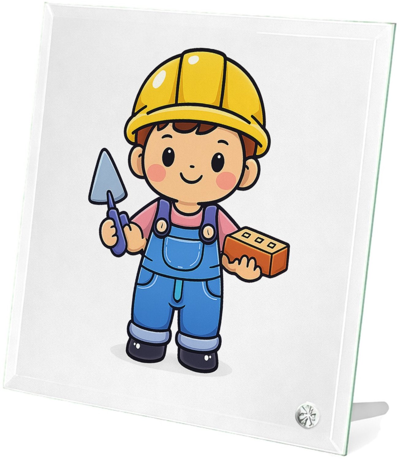 Mr Cadeautjes Glasframe 20 x 20 - design Toekomstberoep met schattige klusser in de tuin | cadeau Wit