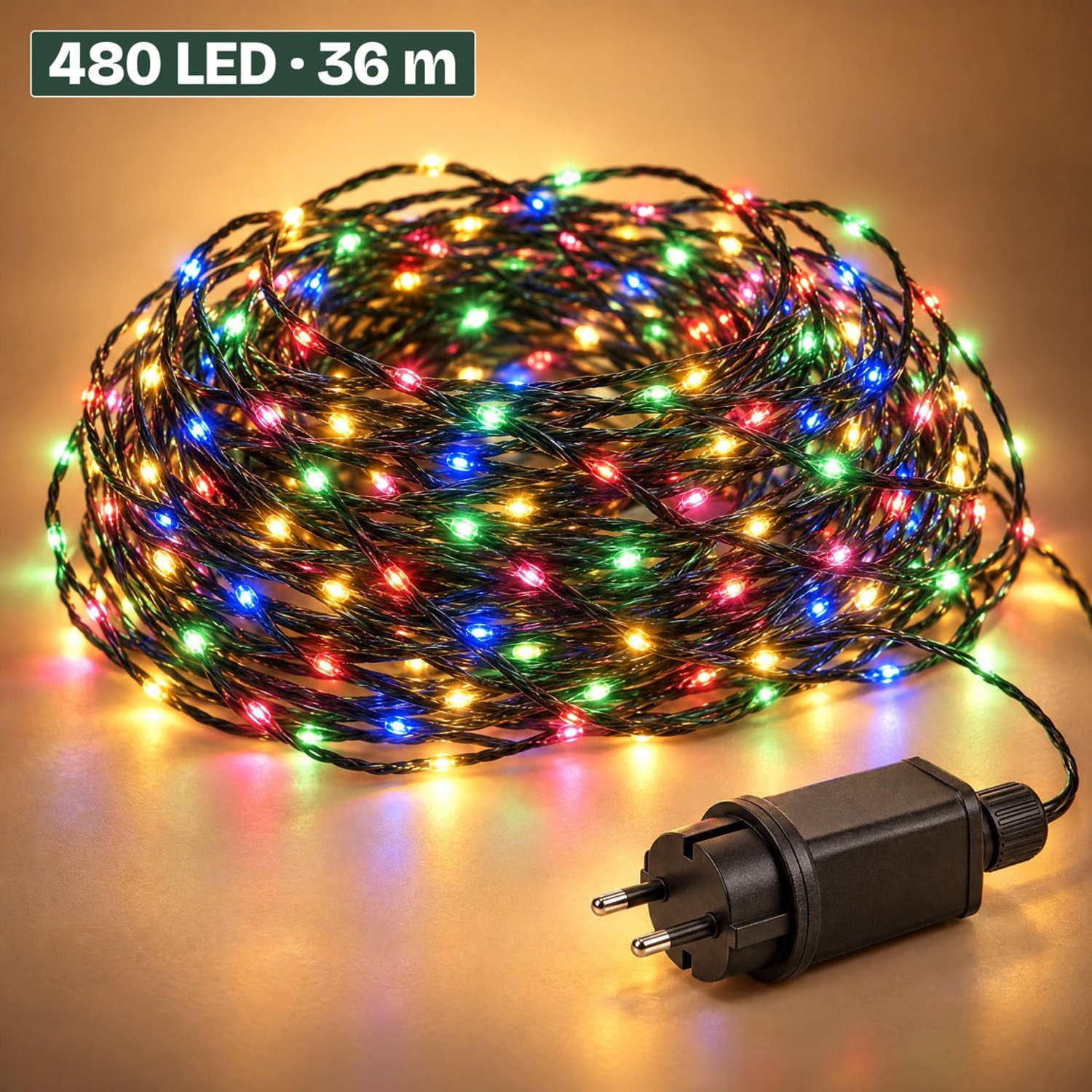 Levano Kerstverlichting Buiten - 480 LED 36 m - Multicolor - Kerstlampjes - Tuinverlichting - Lichtsnoer voor Binnen en Buiten - Buitenverlichting - LED Verlichting - Kerstboomverlichting - Lichtslinger - Sfeerverlichting - Snoerverlichting