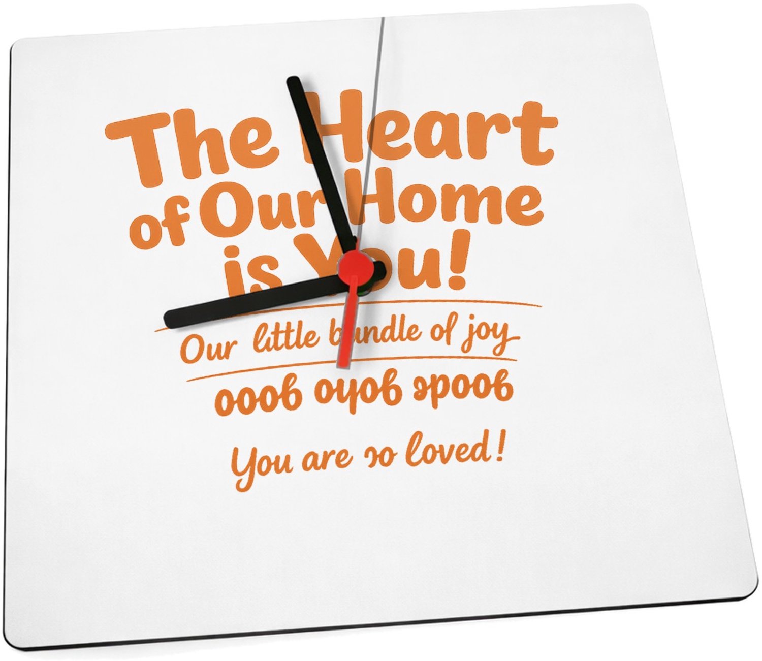 Mr Cadeautjes Klok 19 x 19 - design Speelse typografische boodschap voor een andere ouderrol | cadeau Wit