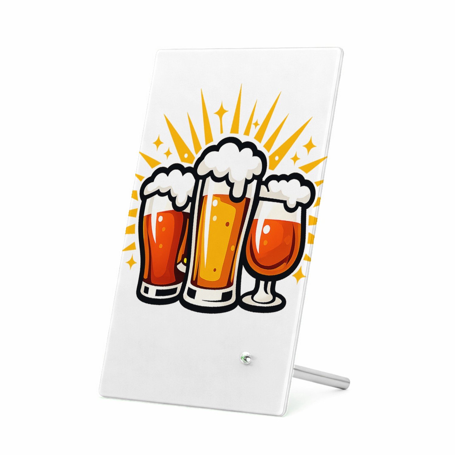 Mr Cadeautjes Glasframe 11 x 16 - design Vier glazen in een compacte, feestelijke cluster met een str | cadeau Wit