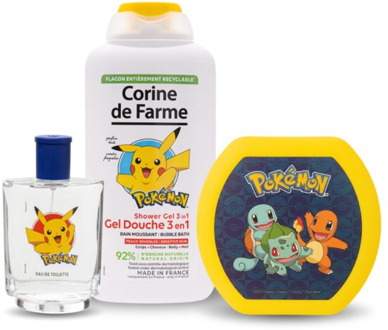 Corine de Farme Pokémon Giftset - Geschenkset Kids bestaande uit Heerlijke Eau de Toilette - 50ml - Frisse Douchegel - 300ml - Leuke Snackdoos
