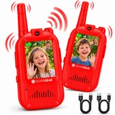 Silvergear® Video Walkie Talkie voor Kinderen met Live Camera - Met Stemvervormer - Oplaadbaar via USB-C - Live Beeld & Geluid - Tot 200m Bereik - Kinderspeelgoed vanaf 5 Jaar - Rood - Cadeau voor Jongens en Meisjes 5,6,7,8,9,10+