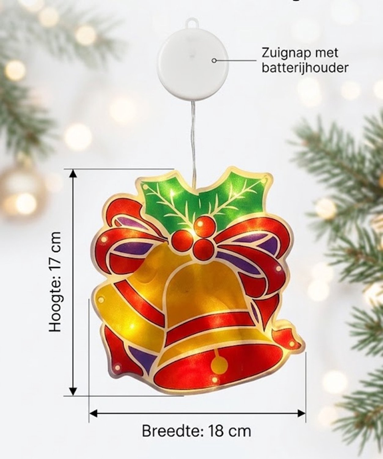 LED Kerst Raamverlichting (Set van 6) – Kerstfiguren met Warm Wit Licht, Kerst Raamdecoratie met Zuignap, Kerstman, Sneeuwman, Rendier en Kerstdecoratie voor Raam op Batterijen – foto 8