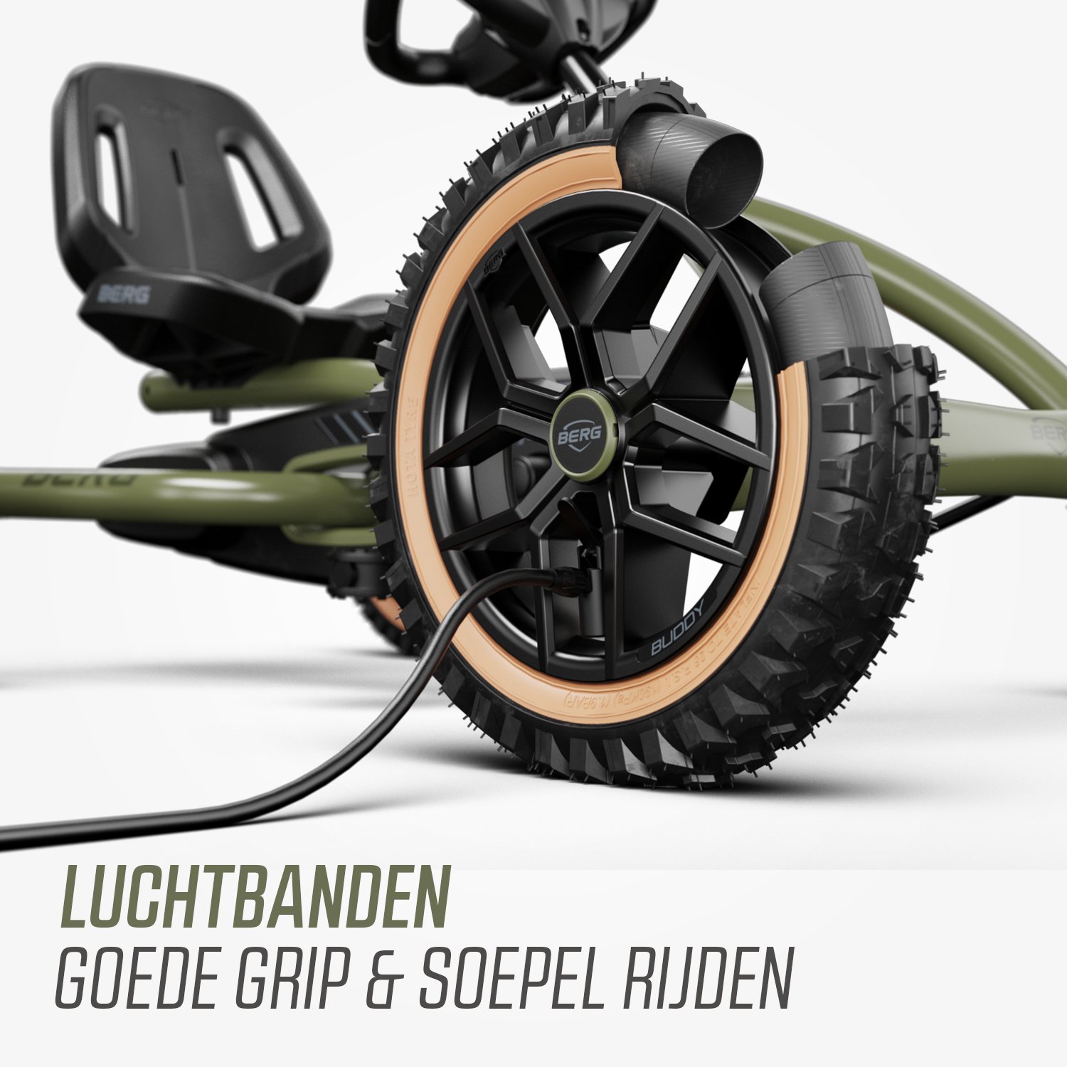BERG Buddy Trail Green - 3+ Jaar - Verstelbare Stoel - Luchtbanden - Groen — afbeelding 3