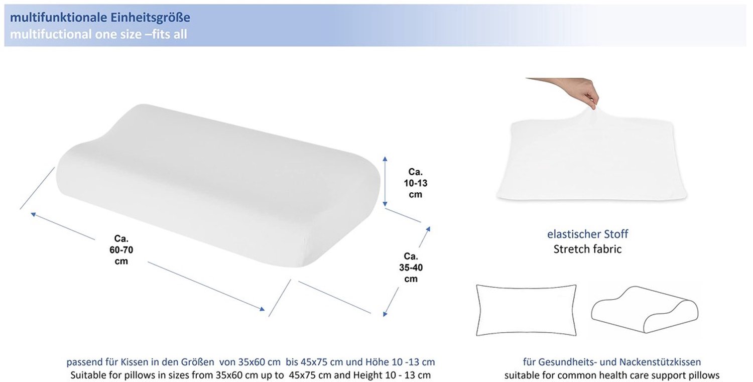 Duraxl Kussensloop - Katoen - Elastisch - 35 x 60 tot 45 x 75 cm - Wit