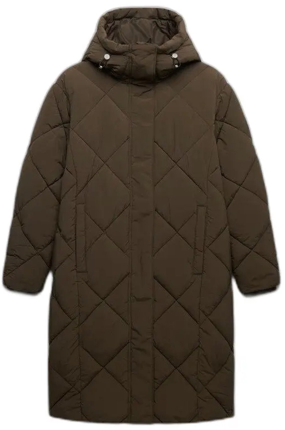 Superdry Longline Diamond Quilt Jas Dames Gewatteerde jassen Groen