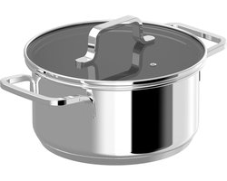DiNA Kookpot met deksel Helix - Ø 18cm - Metaal - PFAS-vrij