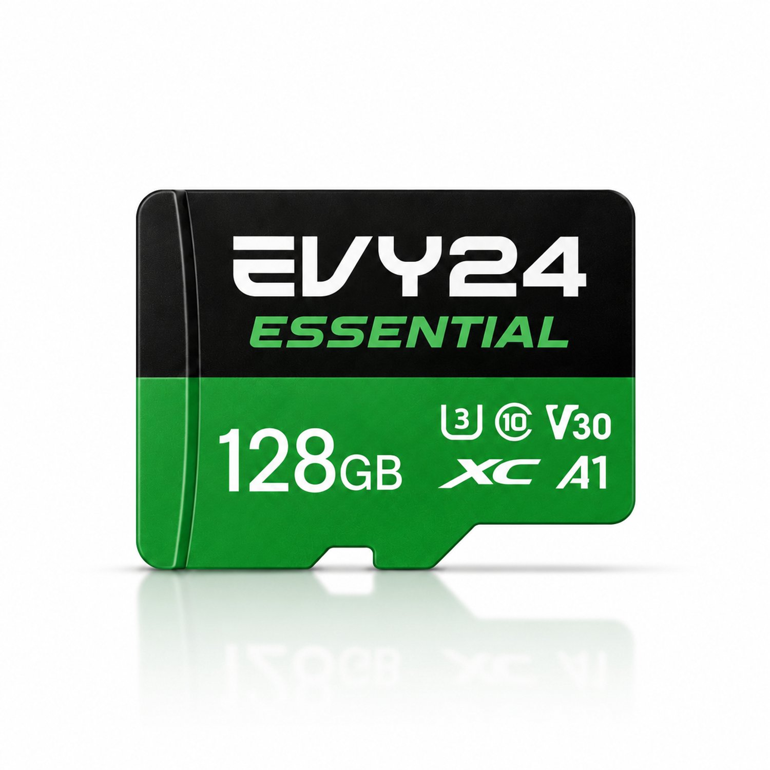 Evy24 Essential Micro SD Kaart 128GB met SD Adapter - MicroSDXC Geheugenkaart - 90 MB/s Lezen, 70 MB/s Schrijven - A1 U3 V30 Class 10 - Voor Smartphone, Tablet en Camera