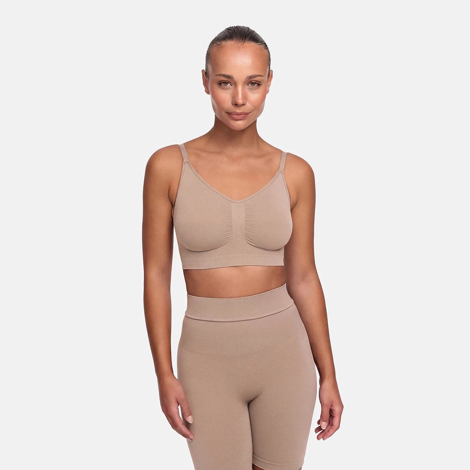 cfab Comfort Bralette - Beige - 4XL - BH Zonder Beugel Voorgevormd - Ondergoed - Naadlos