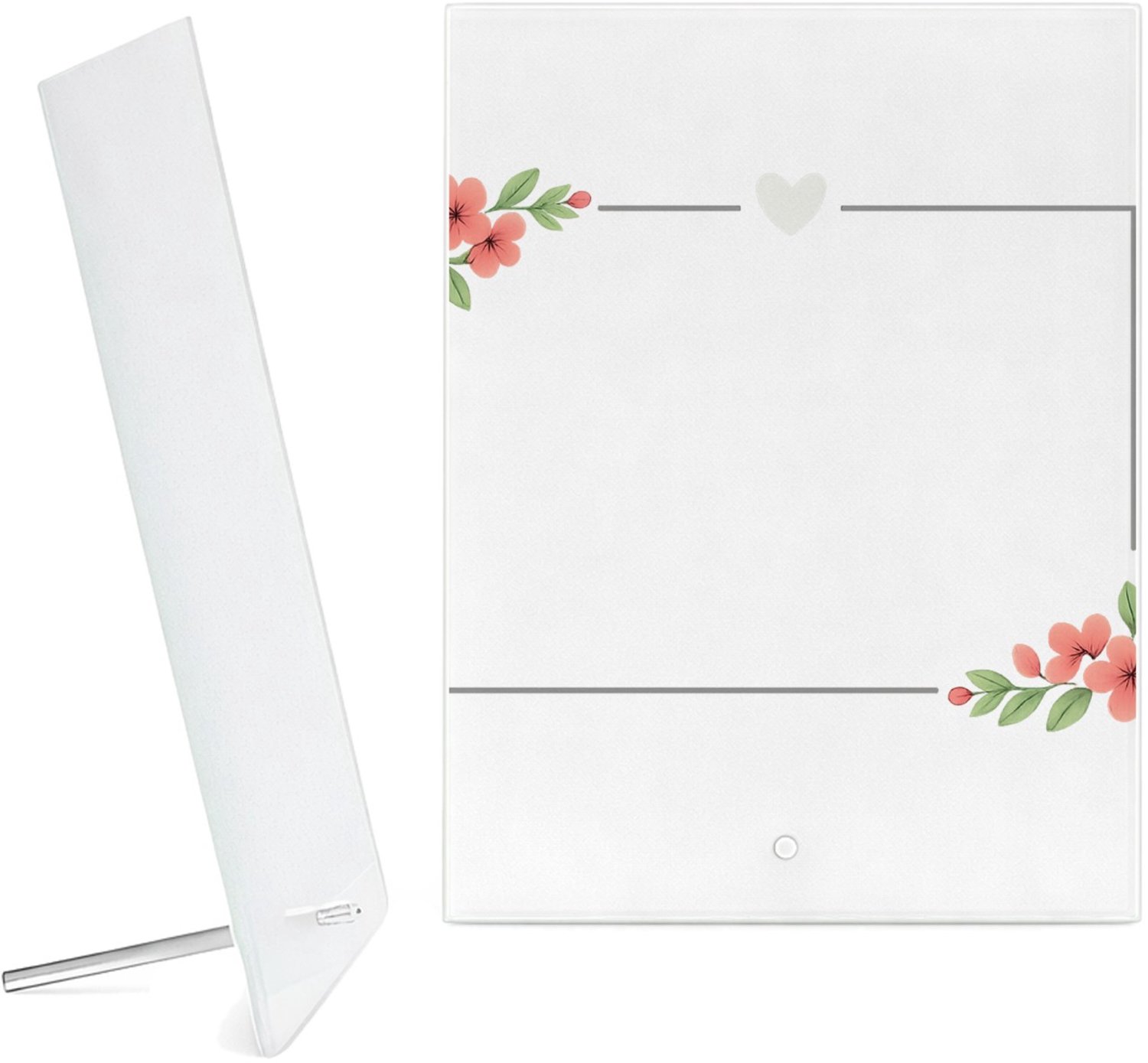 Mr Cadeautjes Glazen fotopaneel Een zacht troostontwerp rond een andere emotionele boodschap - 15 x 20 cm, staand - glas, decoratie, wanddecoratie | cadeau Wit