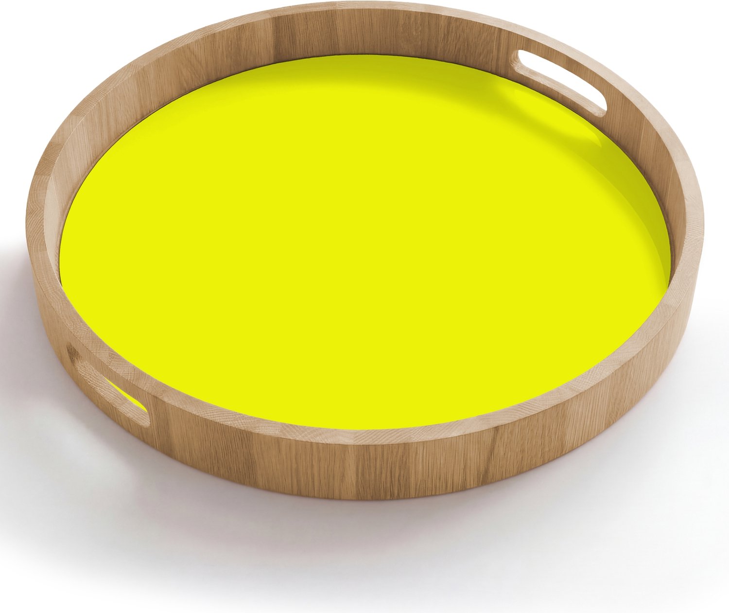 Dienblad rond 50x50 cm - Schootdienblad hout - Bright - Canary - Geel - Borrelplank rechthoek - Plateau houten dienbladen