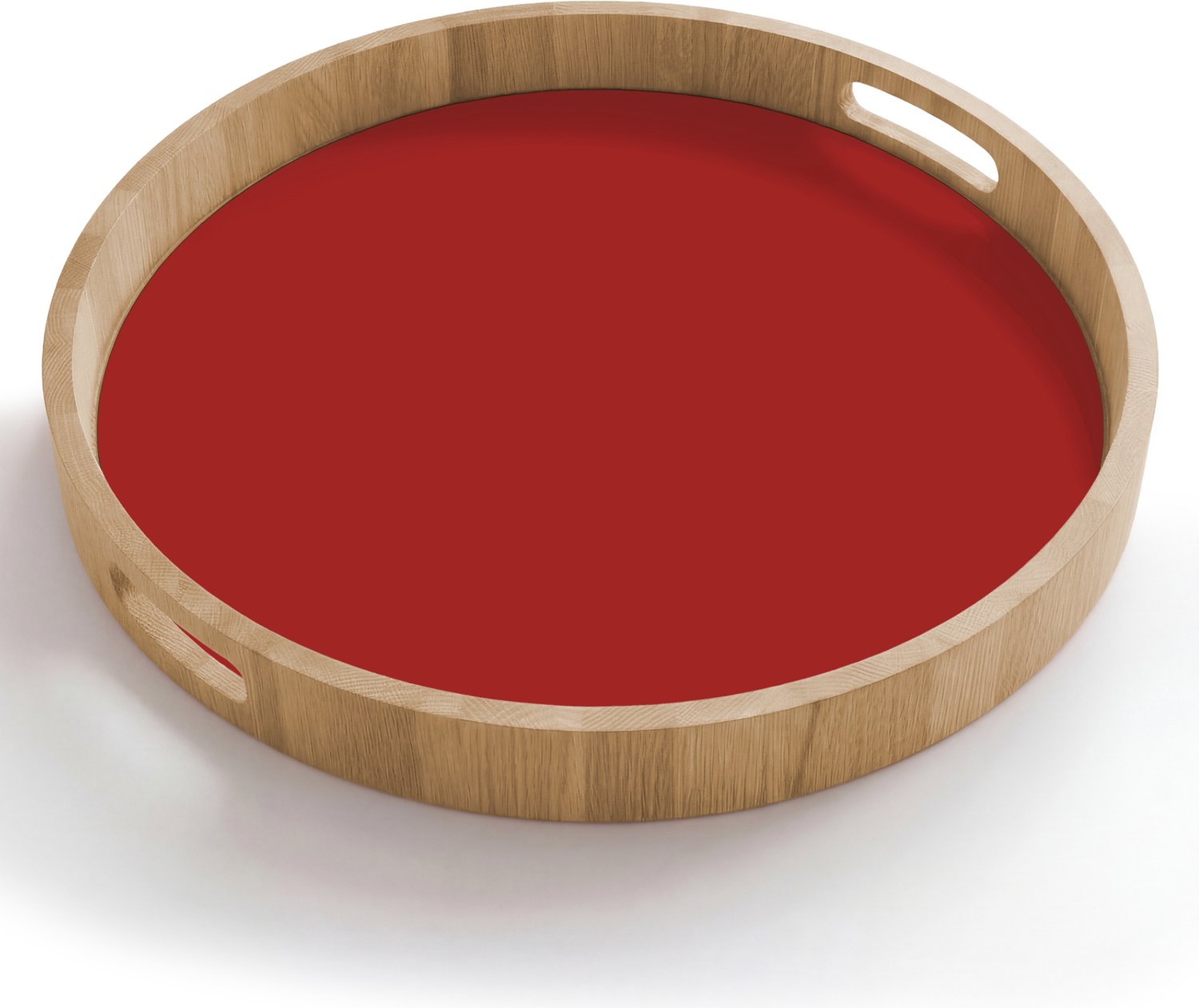 Dienblad rond 50x50 cm - Schootdienblad hout - Deep - Crimson - Rood - Borrelplank rechthoek - Plateau houten dienbladen