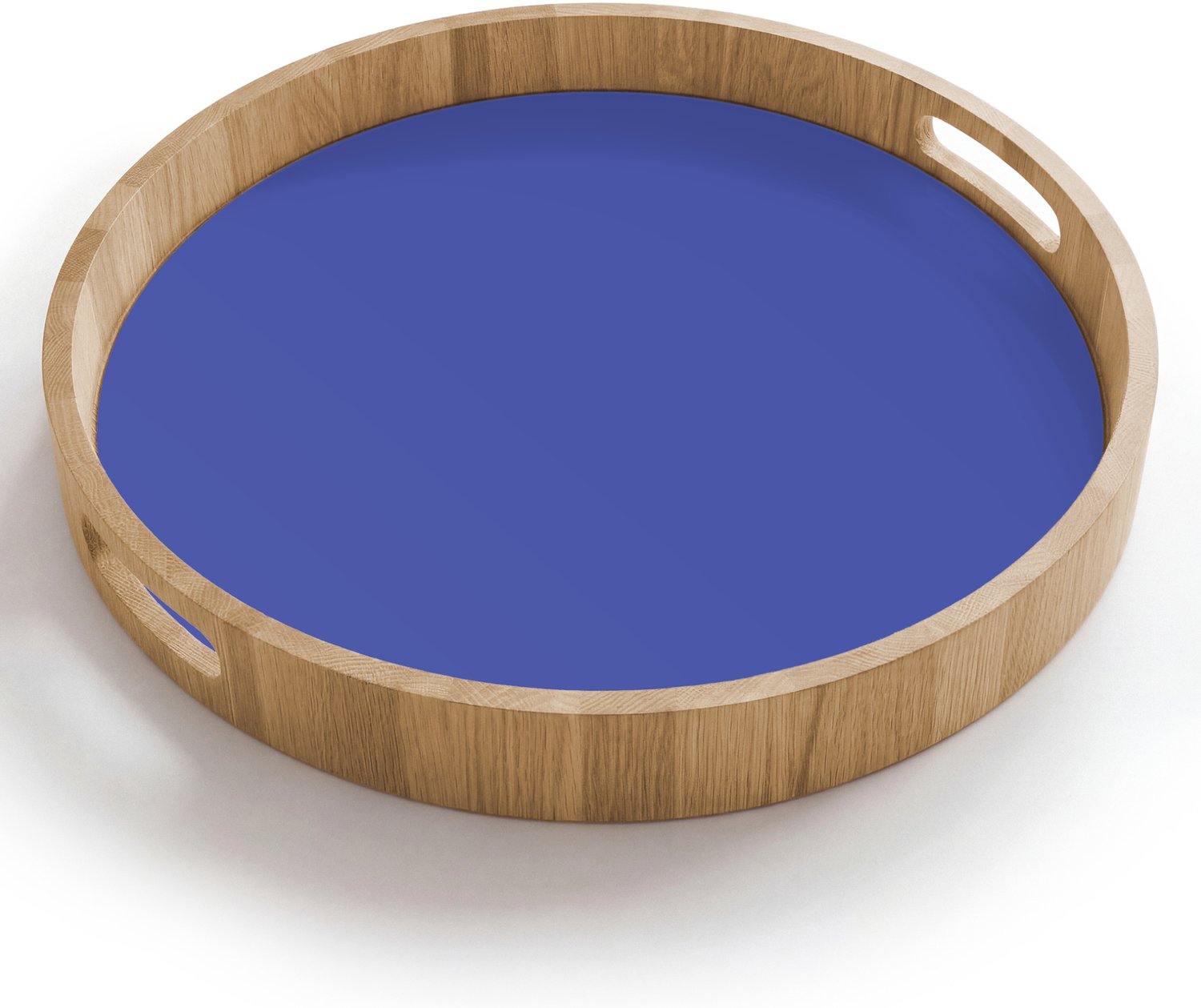 Dienblad rond 40x40 cm - Schootdienblad hout - Chinese - Blue - Blauw - Borrelplank rechthoek - Plateau houten dienbladen