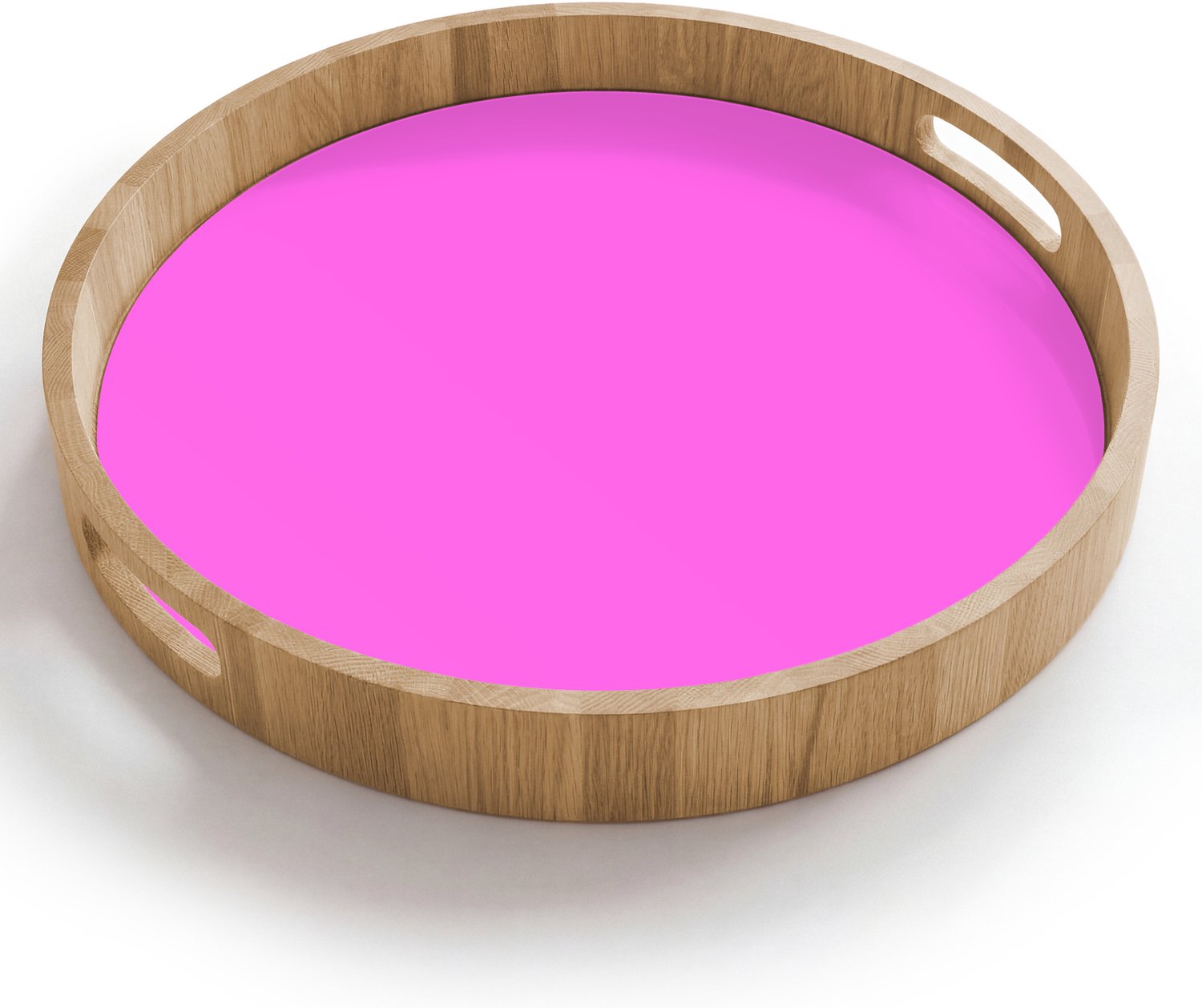 Dienblad rond 40x40 cm - Schootdienblad hout - Bright - Orchid - Roze - Borrelplank rechthoek - Plateau houten dienbladen