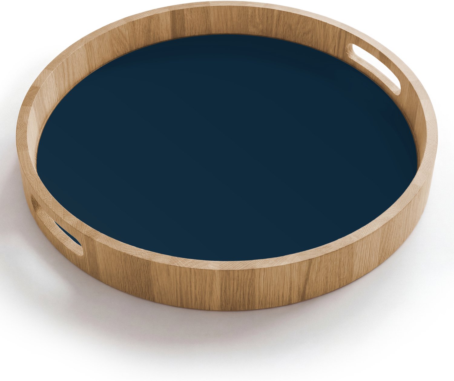 Dienblad rond 40x40 cm - Schootdienblad hout - Midnight - Blue - Blauw - Borrelplank rechthoek - Plateau houten dienbladen
