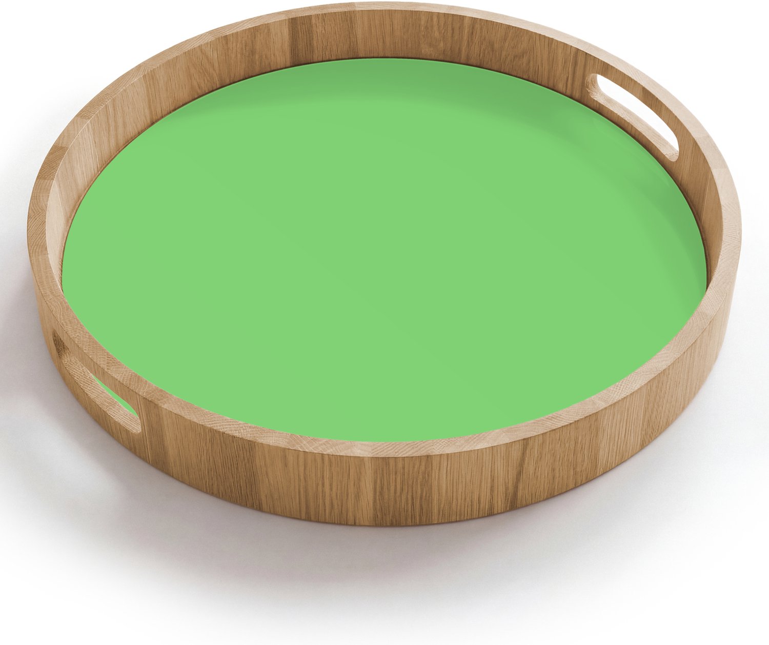 Dienblad rond 40x40 cm - Schootdienblad hout - Meadow - Green - Groen - Borrelplank rechthoek - Plateau houten dienbladen