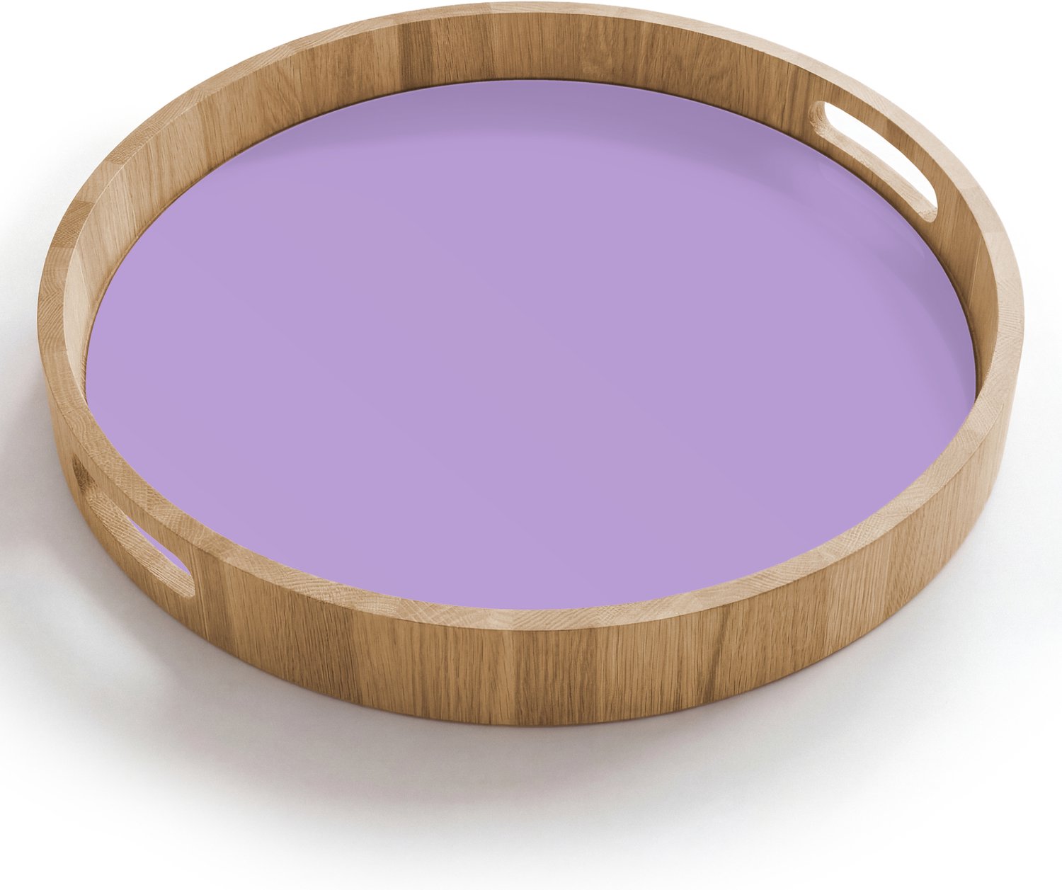 Dienblad rond 40x40 cm - Schootdienblad hout - Soft - Lavender - Paars - Borrelplank rechthoek - Plateau houten dienbladen