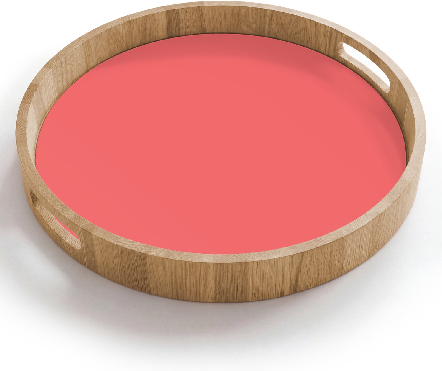 Dienblad rond 40x40 cm - Schootdienblad hout - Coral - Punch - Koraal - Borrelplank rechthoek - Plateau houten dienbladen