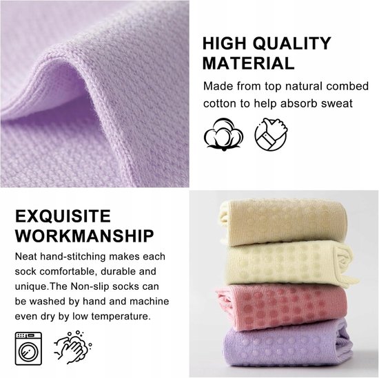 5 Paar Antislip Yoga Sokken met Grepen - Universeel Comfort — afbeelding 4