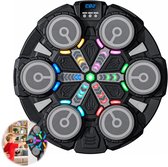 LIVTEK - muur boksmachine met 6 impactzones - Bluetooth en LED verlichting - inclusief bokshandschoenen - voor thuis en gezin - zwart