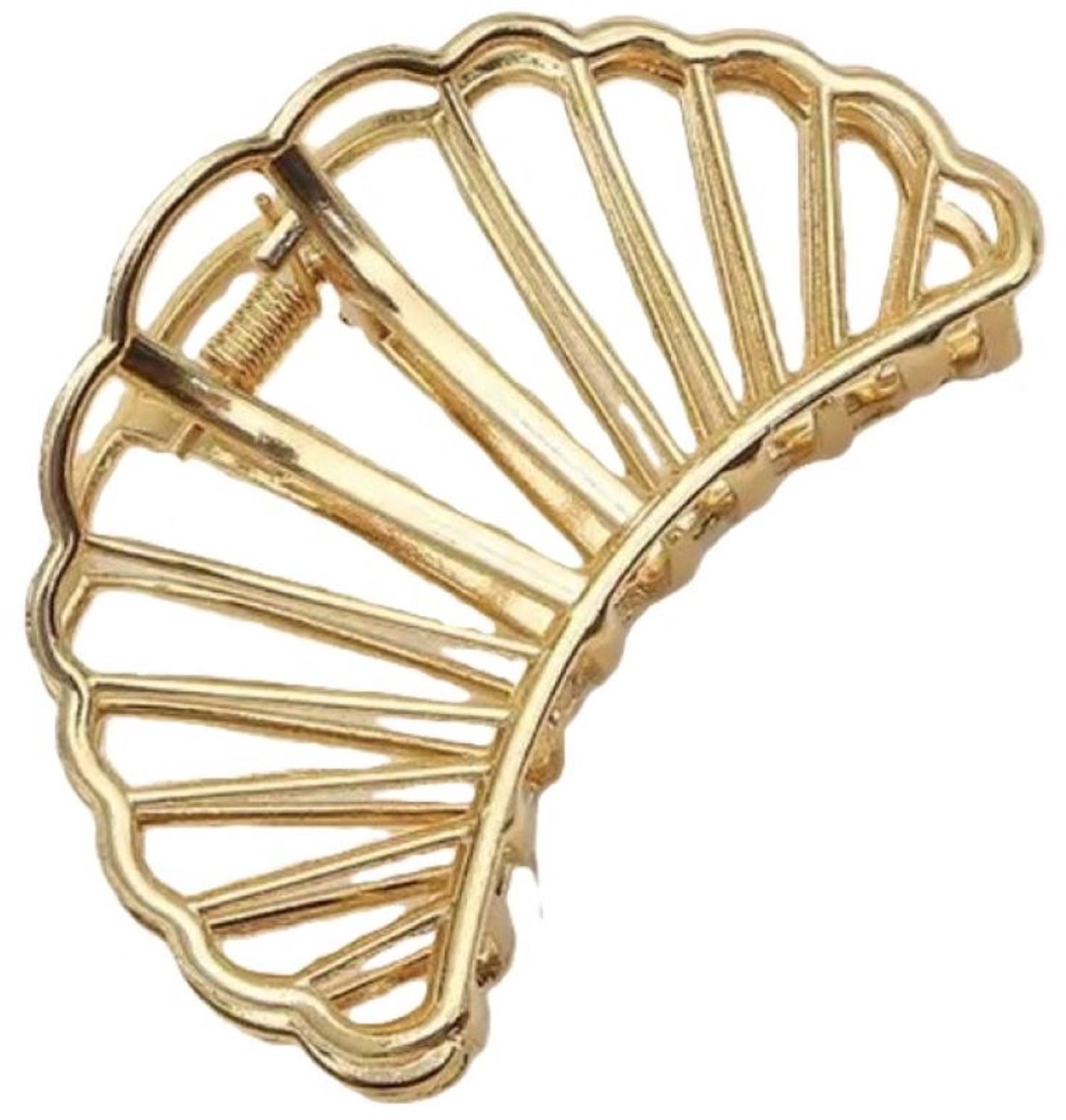 Zenner haarklem goud metaal - schelp - medium haarspeld - 4,5 cm - open - gouden