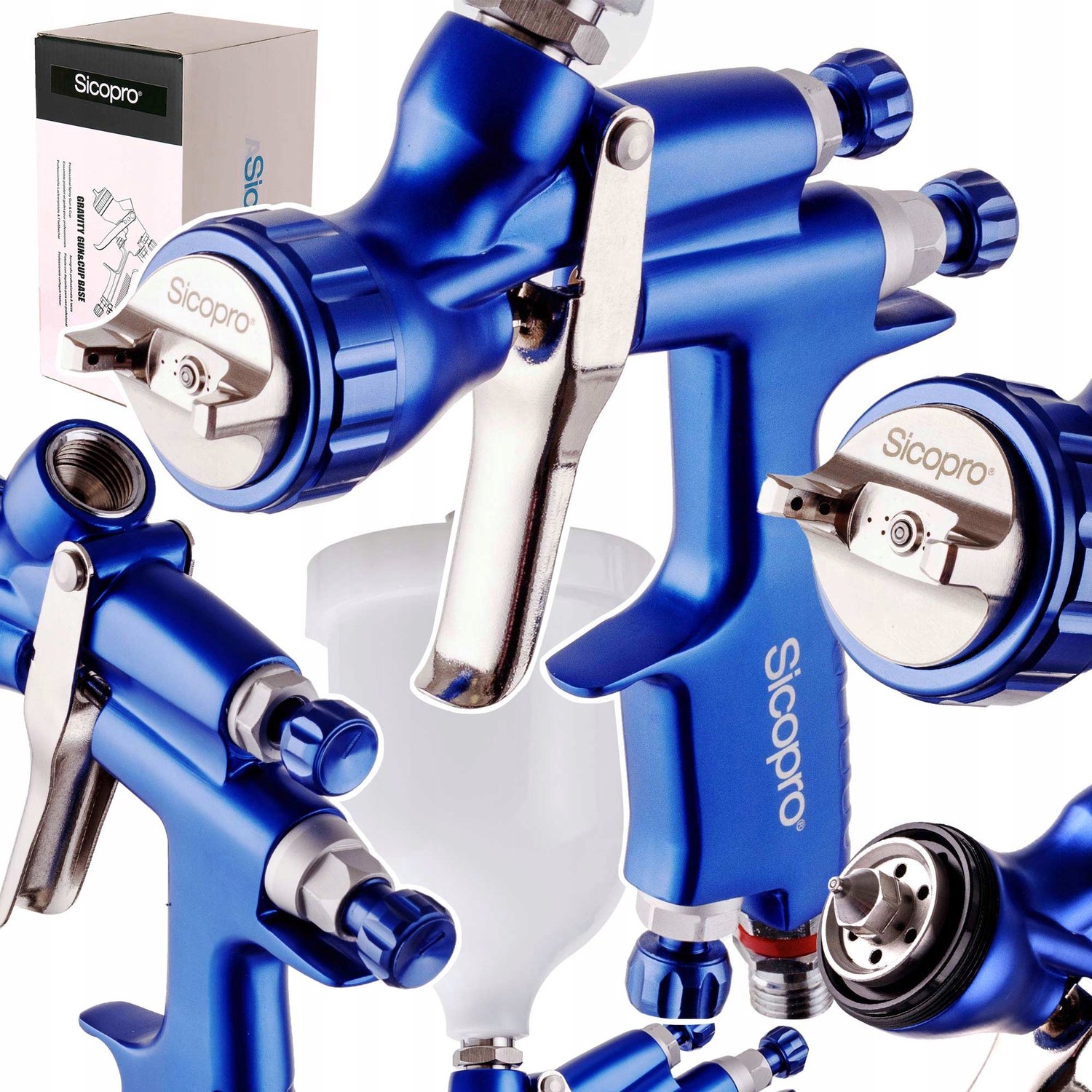 Professioneel HVLP Spuitpistool 1.3mm 600ml met 3 Regelingen