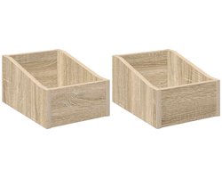 vidaXL - LP - Recorddoos - 2 - st - Sonoma - Eiken - 23 - x - 33 - x - 16 - cm - Bewerkt - hout