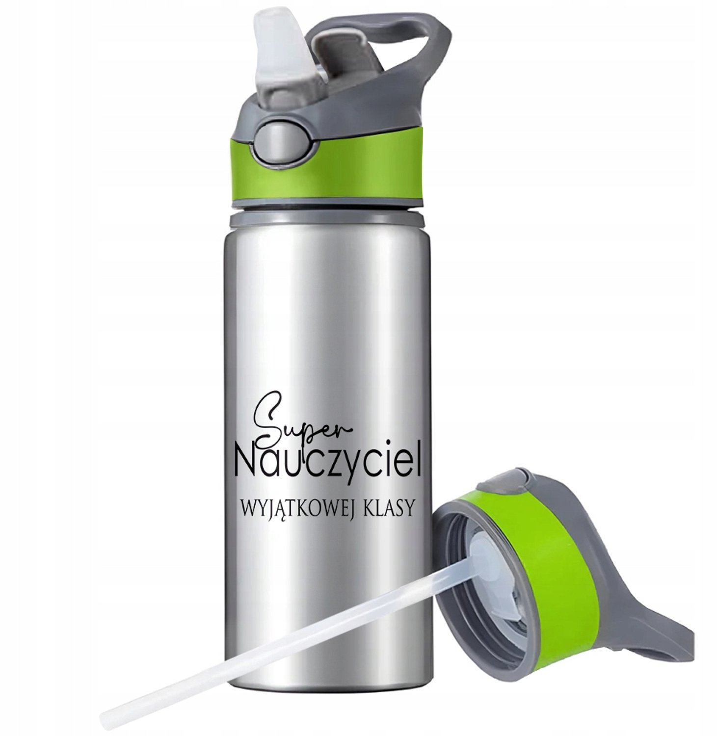 Aluminium Sport Bidon 650ml met Rietje & Handvat - Ideaal voor Fitness
