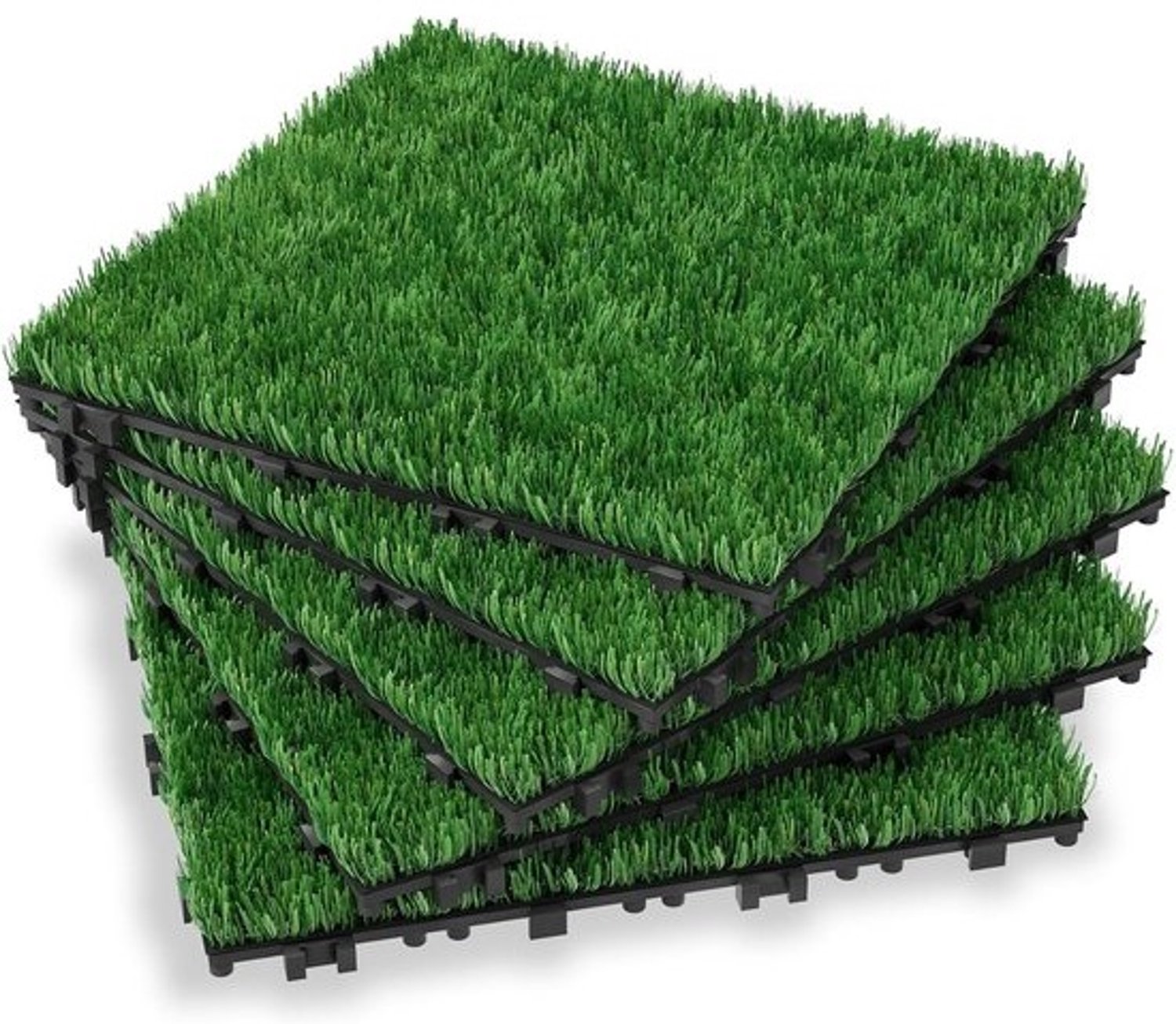 kunstgrastegels - vloertegels - voor de tuin - voor balkonbekleding - kliksysteem - 30x30 cm - groen