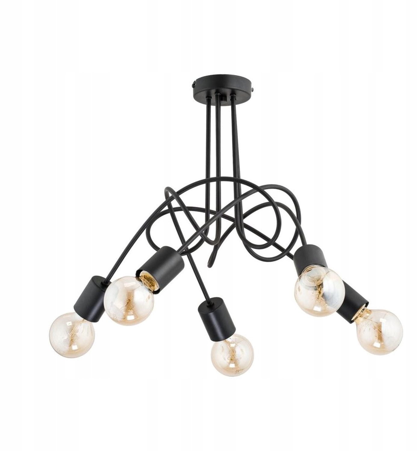 Alfa Tango Zwarte Plafondlamp Loft 5x E27 - Industriële Stijl