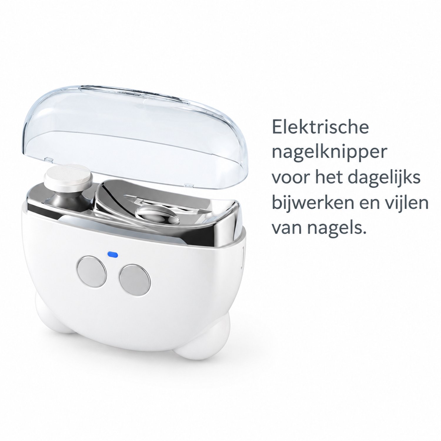 Elektrische nagelknipper - parelwit - eenvoudig ontwerp - voor dagelijks en thuisgebruik - 1 stuk