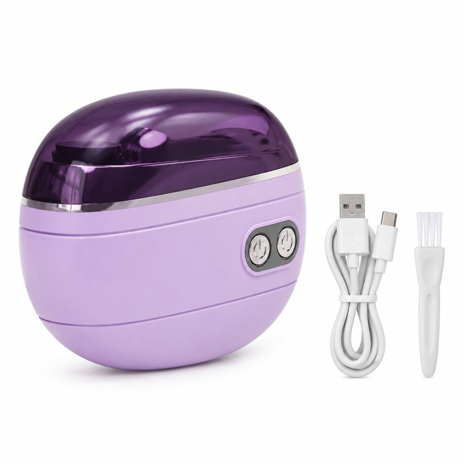 Elektrische nagelknipper - USB-oplaadbaar - met verlichting - 2 snelheden - voor dagelijks thuisgebruik - paars zonder lcd-scherm
