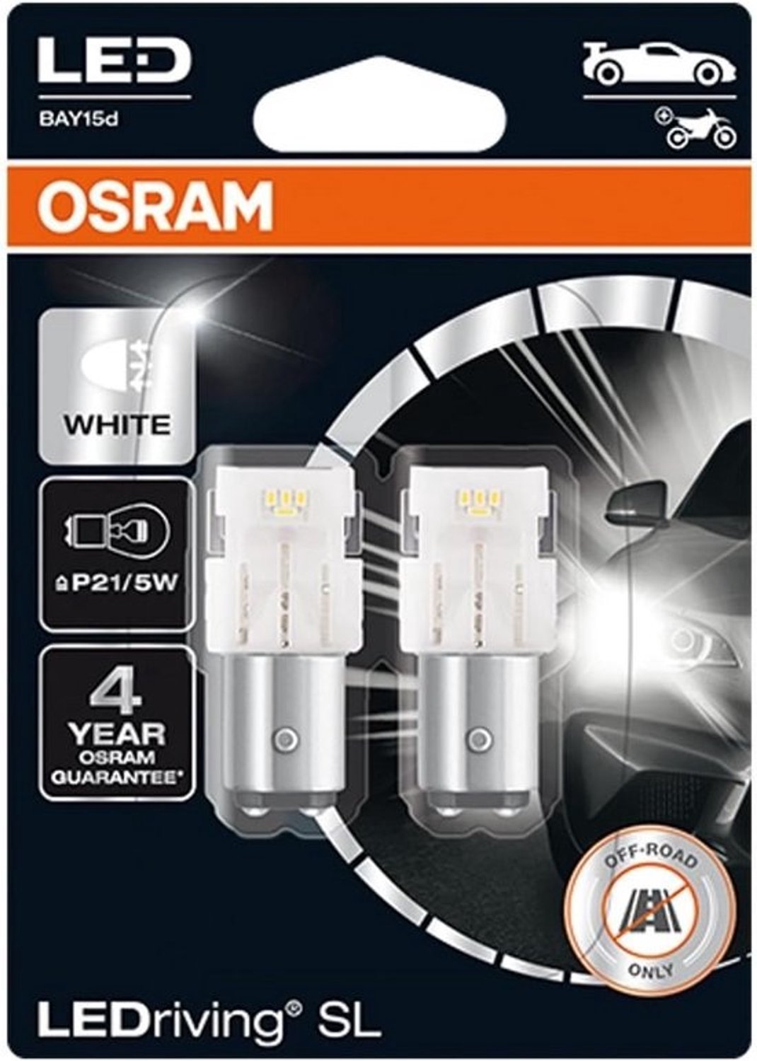 Witte LED-signaallampen P21/5W voor off-roadgebruik - 6000K