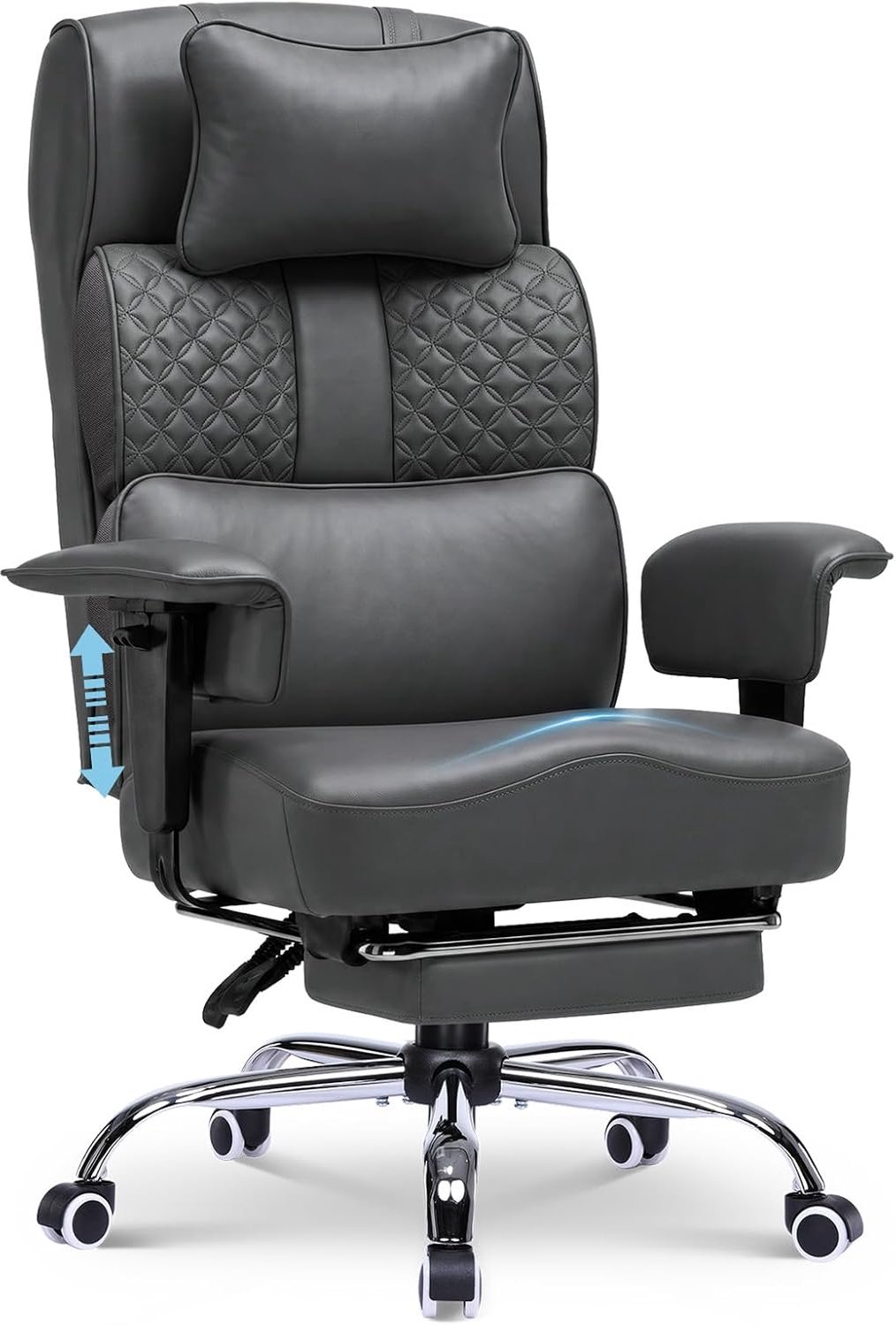 GTPLAYER - Gaming Stoel - Multifunctioneel met Voetensteun en Kunstleer 130kg - Beige