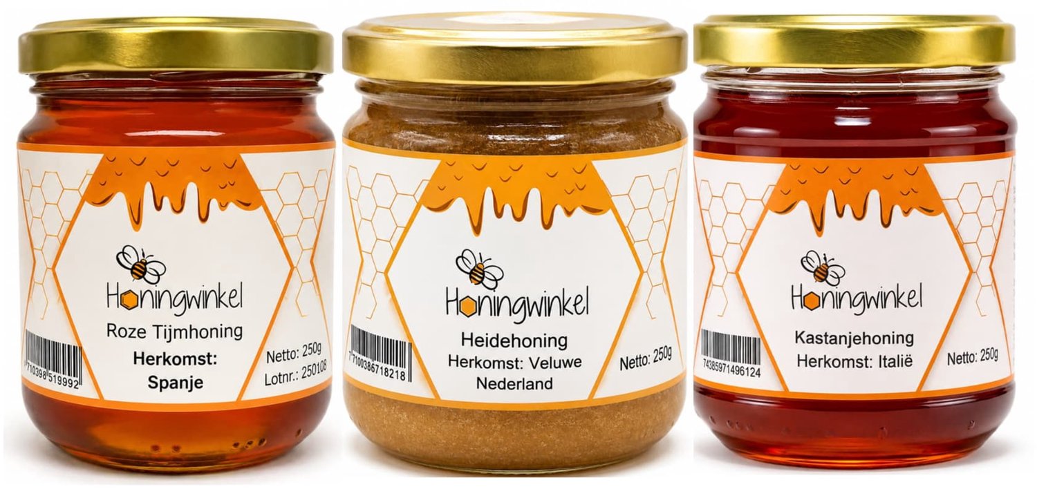 Honing voor de Kaasplank - 3 smaken (3x - Honingwinkel.nl (Healthy Food Collective B.V.)