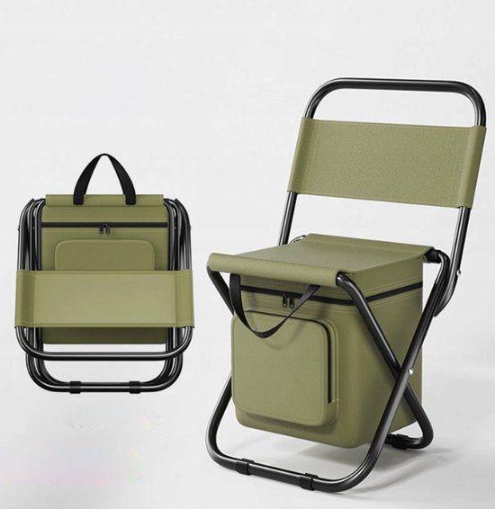 Draagbare Kampeerstoel Visserij Groen 58x31x32cm — afbeelding 3