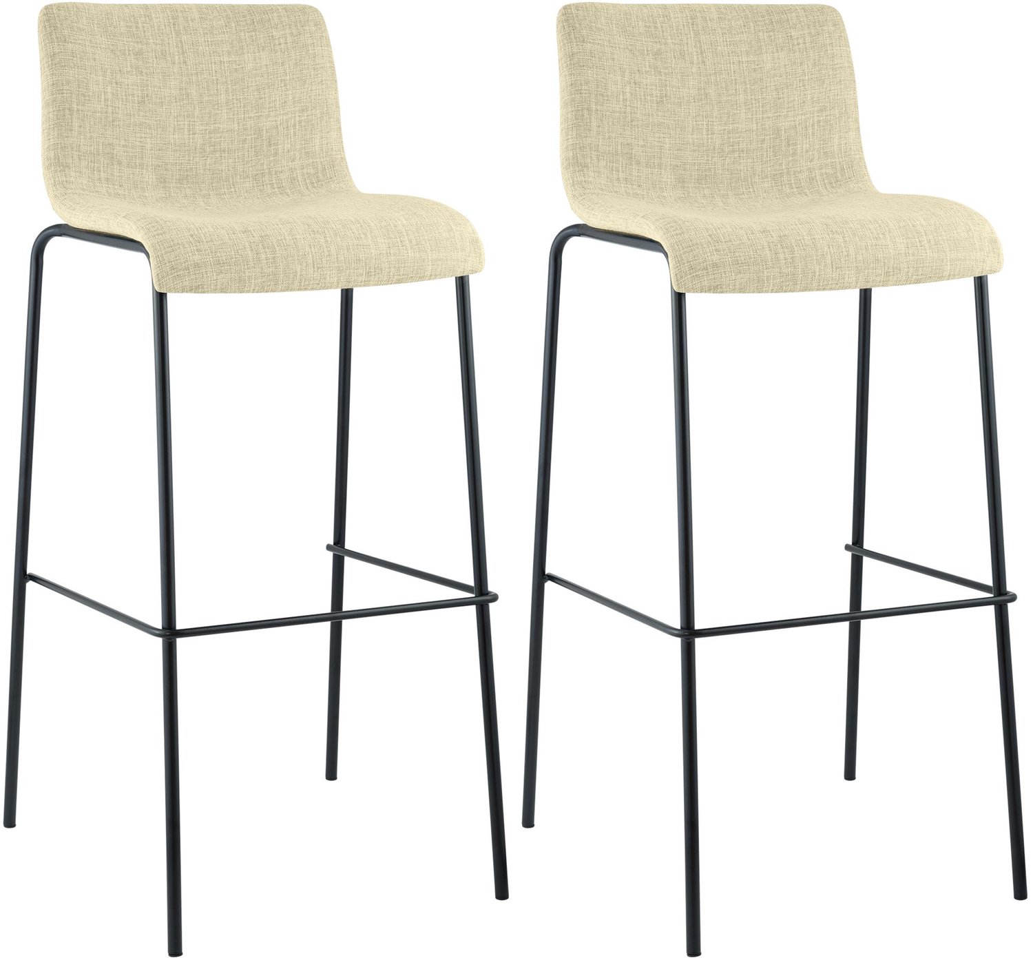 Luxe Comfort Torino 0111 barkrukken (set van 2) - stof - crème creme zwart