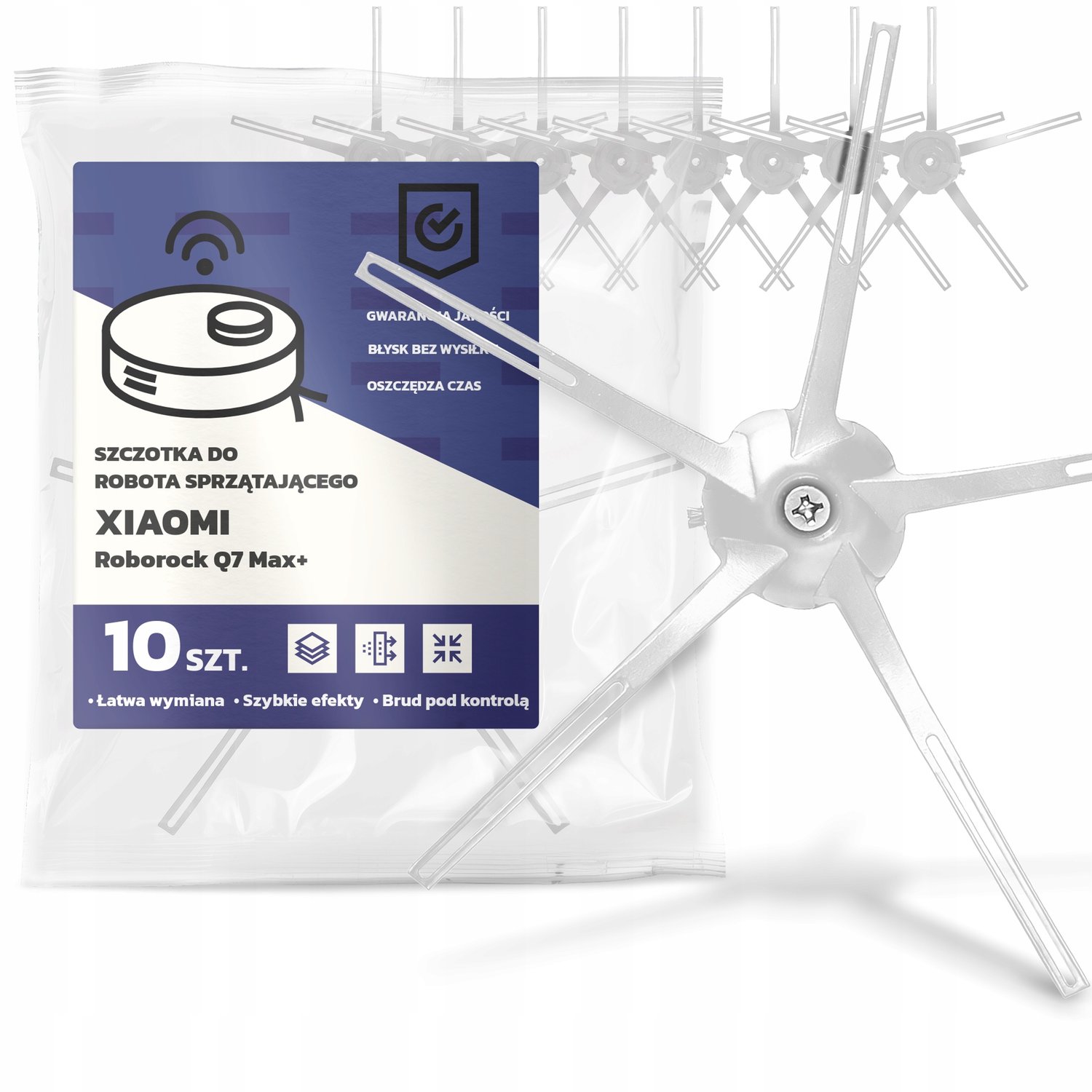 10x Zijborstel voor Xiaomi Roborock Q7 Max+ Robotstofzuiger