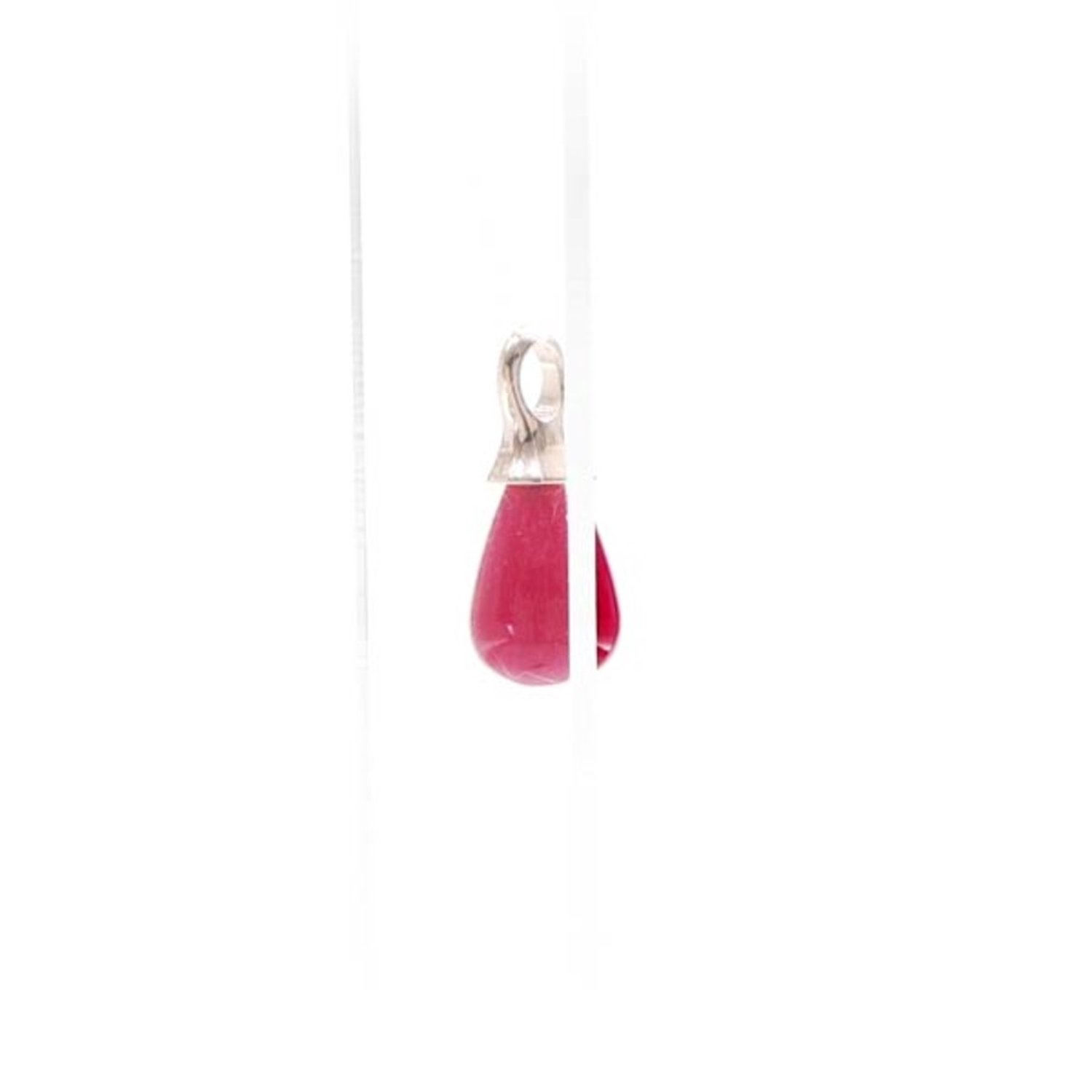 Cavill - Zilveren Hanger met 4,5 ct Rode Chalcedoon - 925 Sterling Zilver - Roségoud Verguld - Druppelvormige Briolette Cabochon - Elegant Sieraad