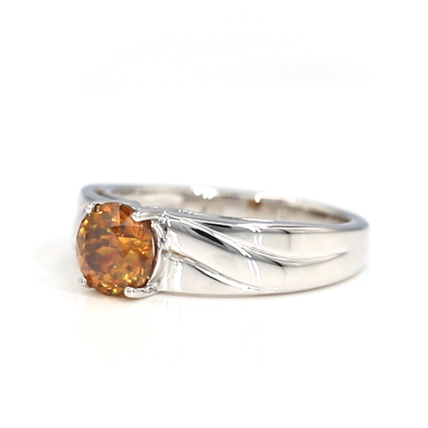 Cavill - Zilveren ring met 1,037 ct ronde geslepen Spaanse sfaleriet - 925 sterling zilver gerhodineerd - Elegante prong zetting - Zilveren sieraden