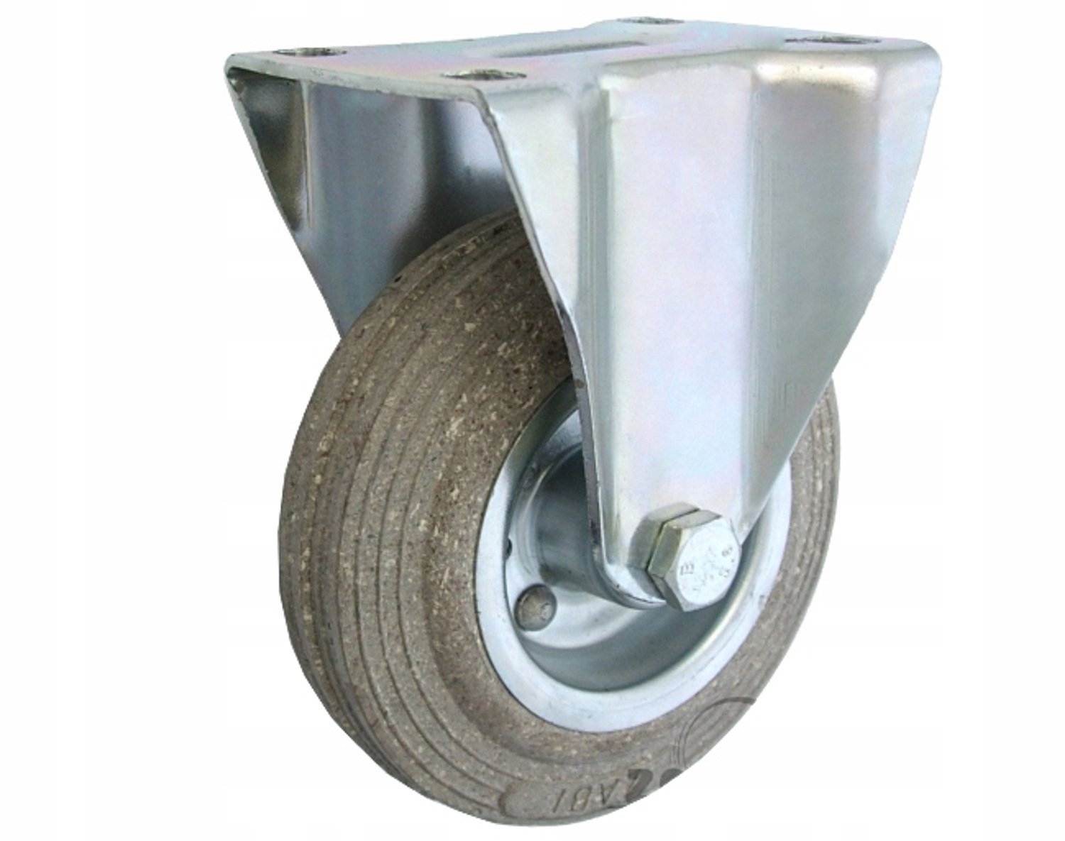 Metaal-rubber wiel 125mm met vaste behuizing voor karren