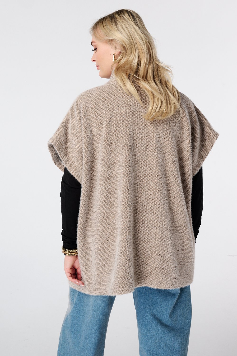 MS Mode Jas Zacht gilet met drukknopen