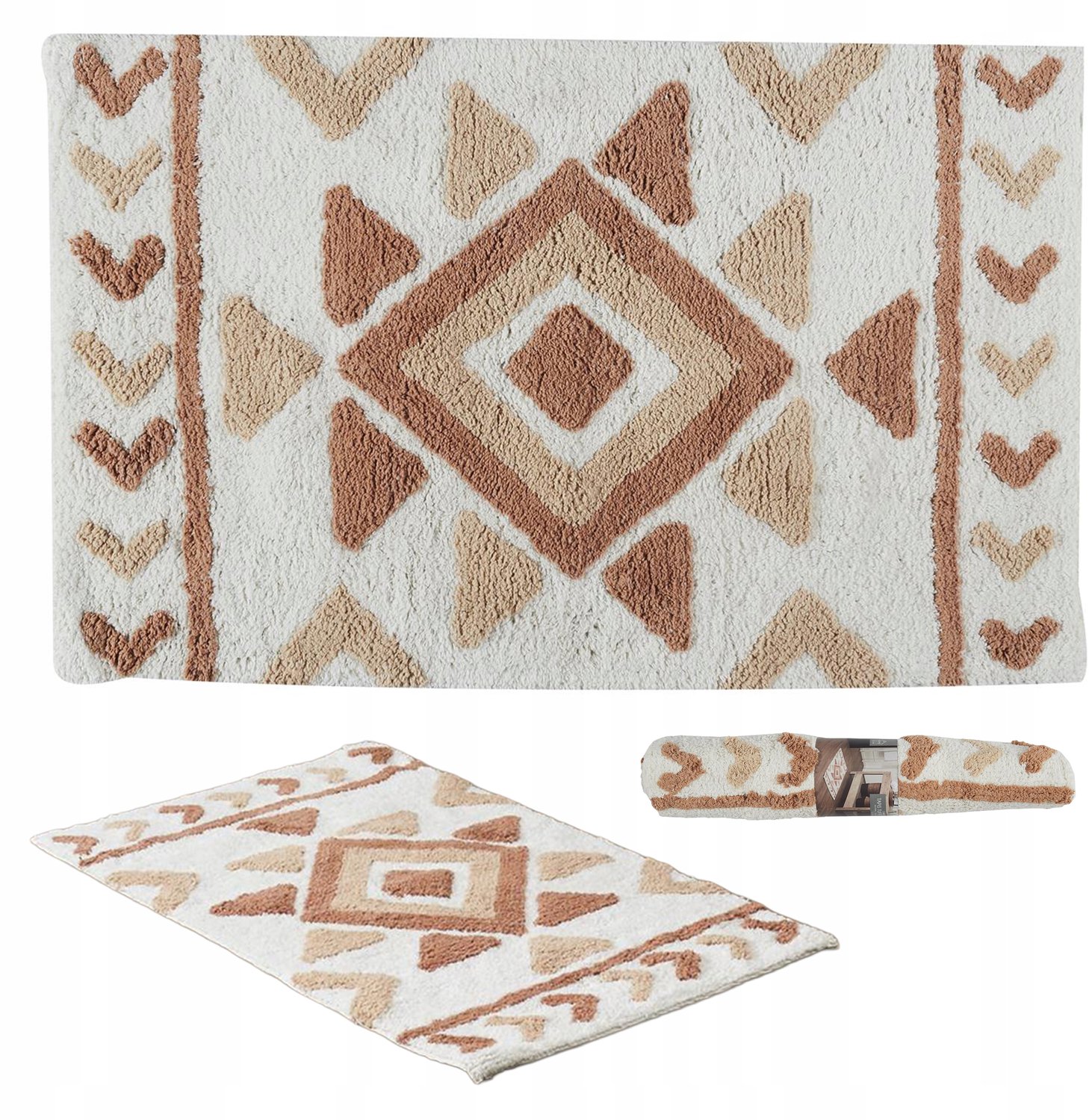 Aztec Katoenen Badmat Etnisch Patroon 80x50 cm - Boho Stijl